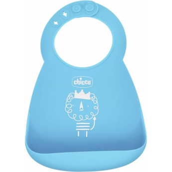 Нагрудник силиконовый CHICCO EASY ROLL BLUE Нагрудник силиконовый CHICCO EASY ROLL BLUE
