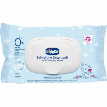 Очищающие салфетки CHICCO, 72 шт, Голубой Очищающие салфетки CHICCO, 72 шт, Голубой