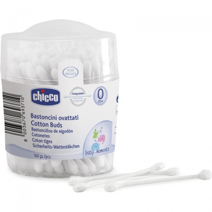 Палочки ватные (160 шт) CHICCO, белый 00064457000000