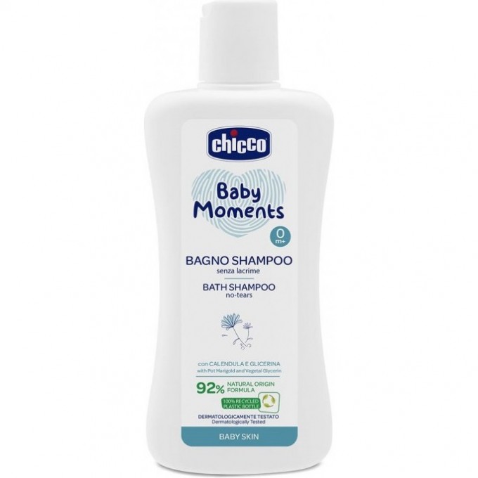 Пена-шампунь без слез CHICCO BABY MOMENTS 0м+, 200 мл 00010590000000