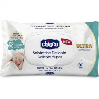 Влажные очищающие салфетки CHICCO 60 шт с клапаном